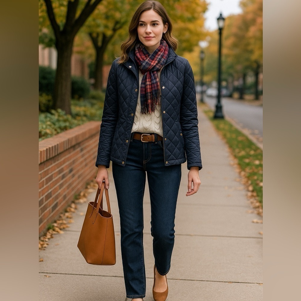 CAbi Dark Blue High Straight Jeans